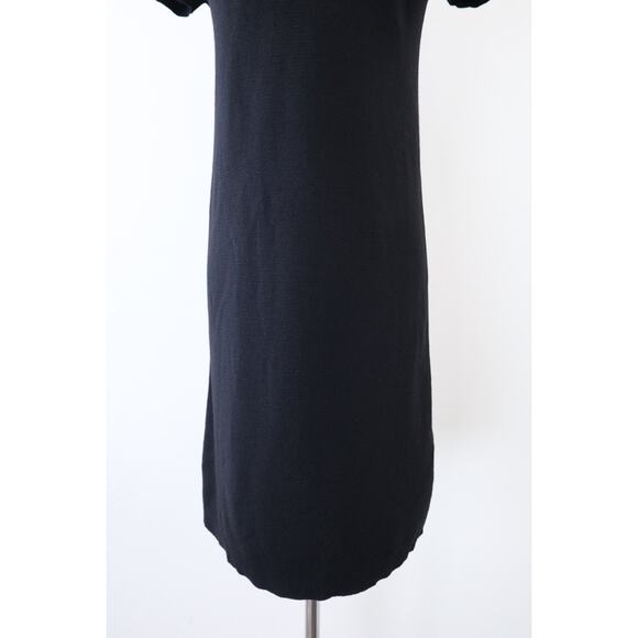 Red Valentino Size XS Lace Yoke Wool Knit Short Sleeve Black Bodycon - Picture 3 of 11